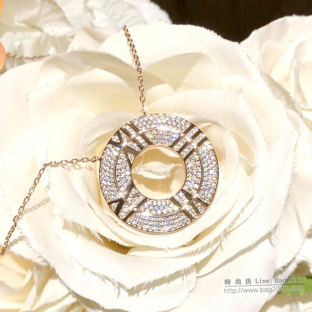 Tiffany純銀飾品 蒂芙尼女士專櫃爆款滿鑽羅馬字母項鏈 Tiffany圓盤項鏈  zgt1676